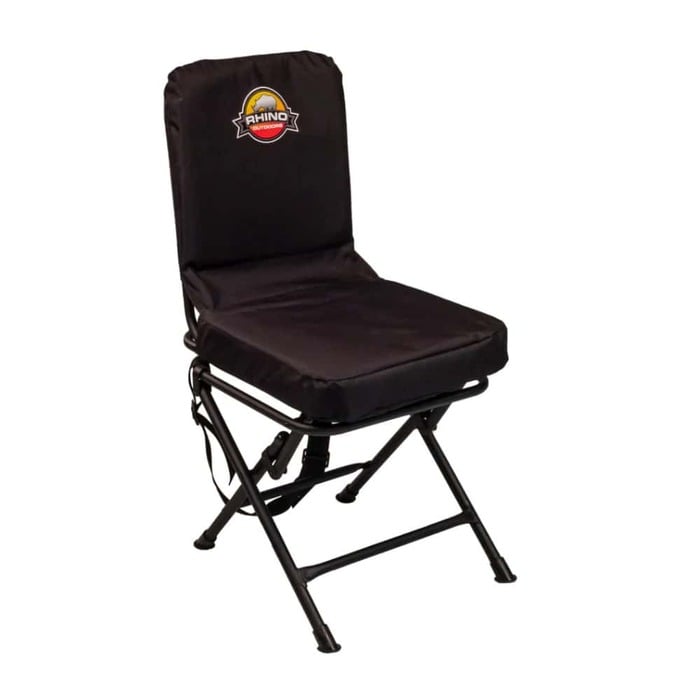 Rhino Outdoors Padded Swivel Hunting Blind Chair Black