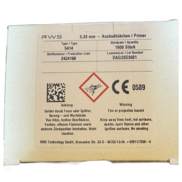 Ruag #5414 Large Pistol Primers Box of 1000