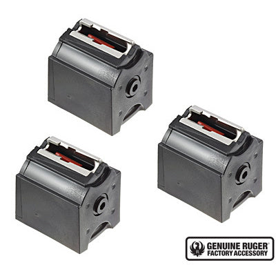Ruger BX-1 Magazine 10/22, American Rimfire, Precision Rimfire 22 Long Rifle 10 Round Polymer Black Pack of 3