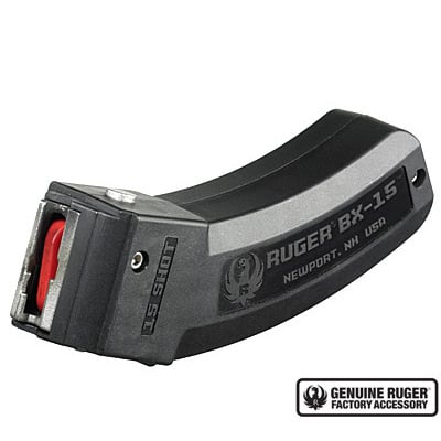 Ruger BX-15 Magazine 10/22, American Rimfire, Precision Rimfire 22 Long Rifle 15 Round Polymer Black