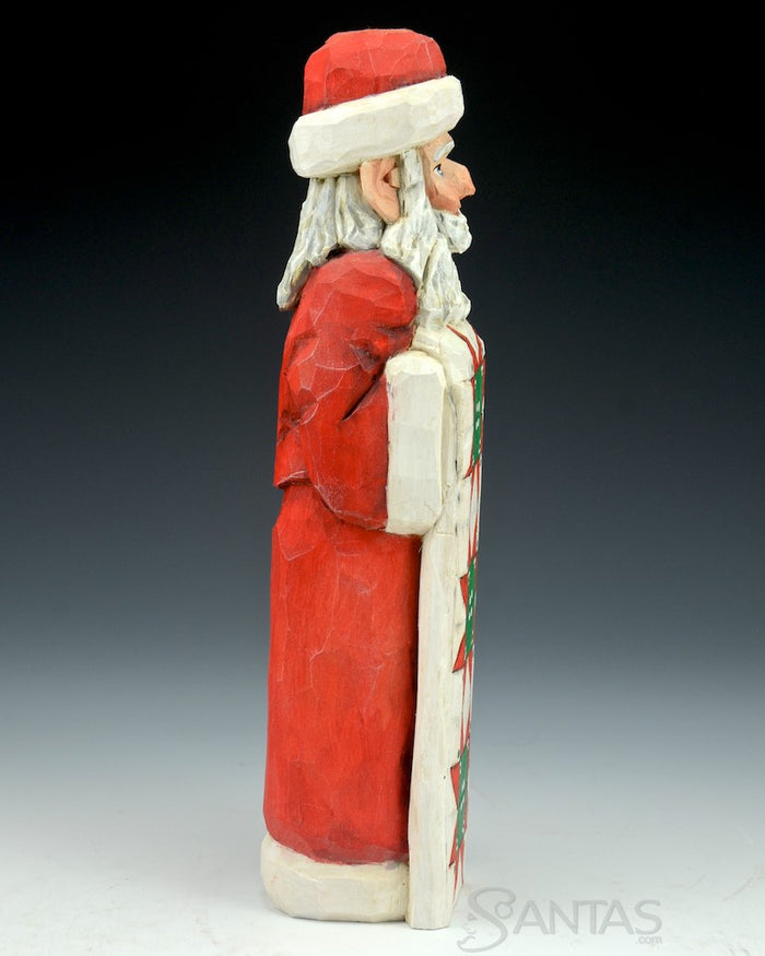 Russell Scott Santa with Quilt and Santa Hat
