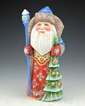 Russian Santa Carving with Christmas Tree