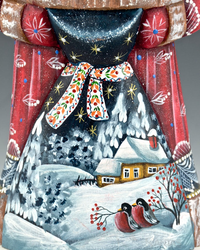 Russian Santa with Beautiful Winter Scene Toybag