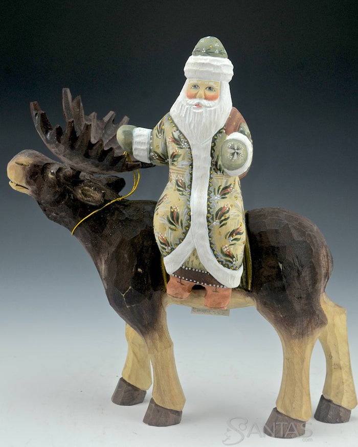 Santa Claus Riding a Moose