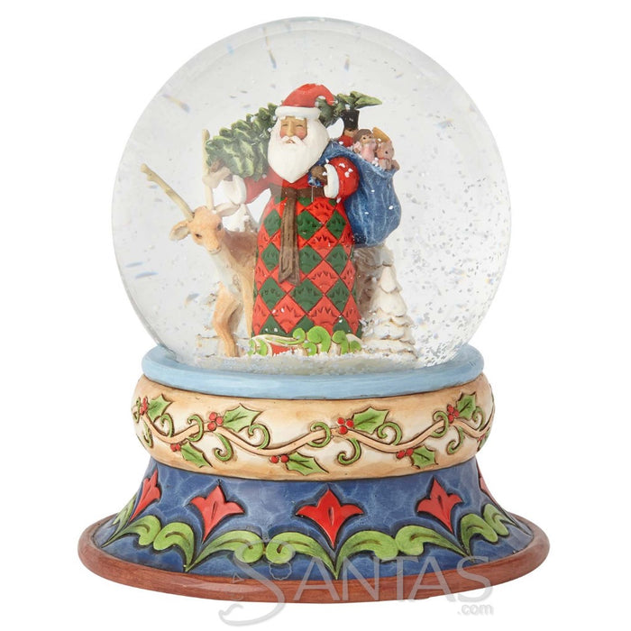 Santa with Deer Snowglobe - Season of Giving Jim Shore
