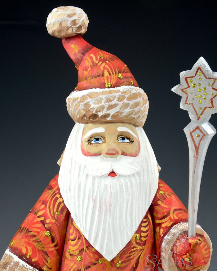 Scenic Long Robed Russian Santa with Staff