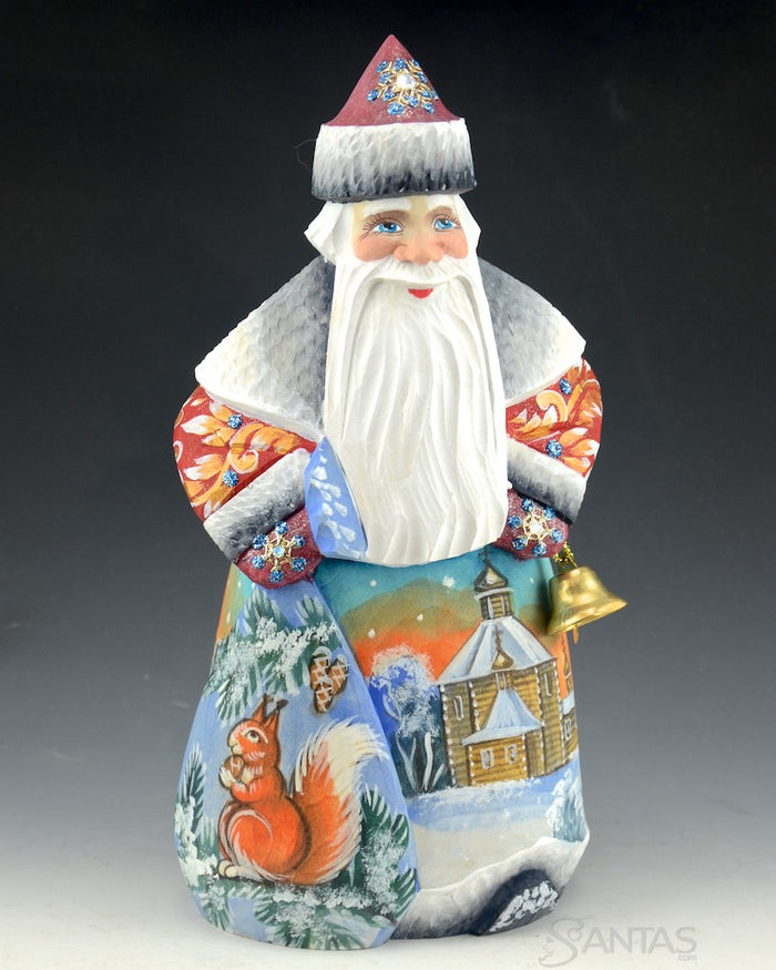 Scenic Russian Santa with Christmas Bell