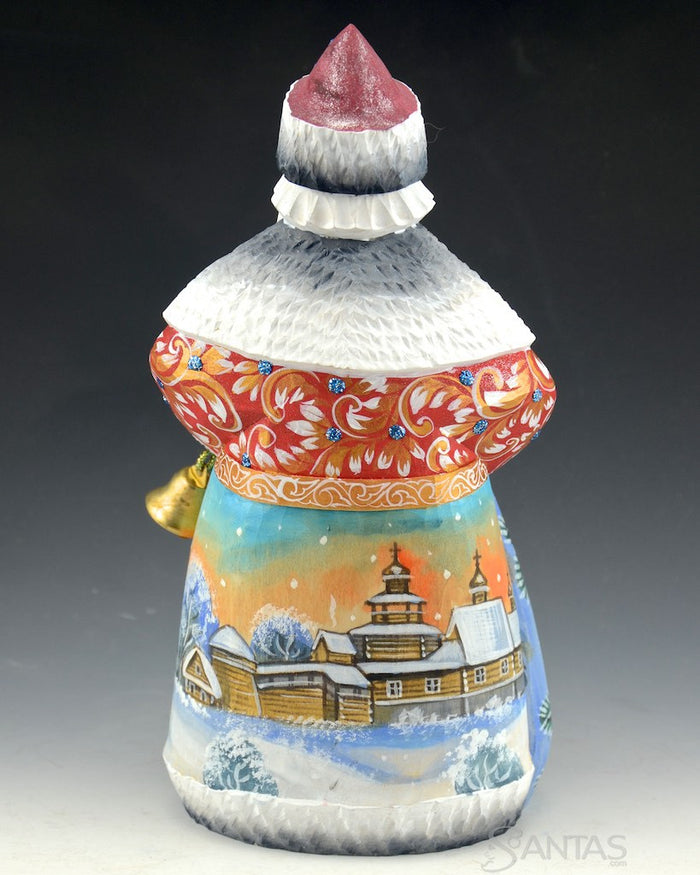 Scenic Russian Santa with Christmas Bell