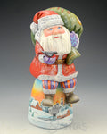Scenic Sitting Santa with Large Toy Bag and Bird 7 inch