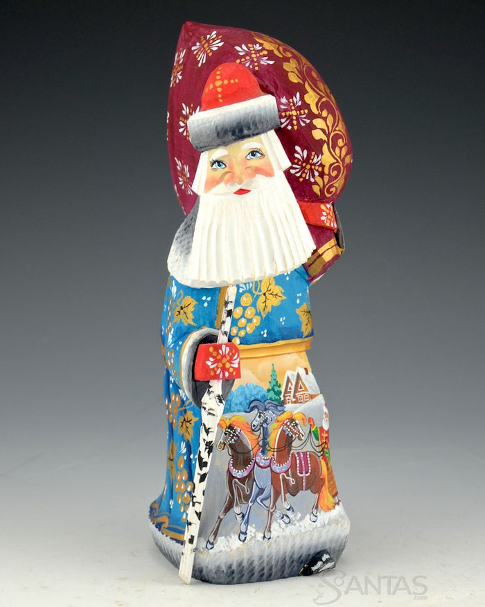 Scenic Walking Santa with Toybag and Birch Staff