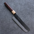Seisuke Shitan Blue Super Hammered Kurouchi Nakiri 165mm Shitan Handle - Seisuke Knife