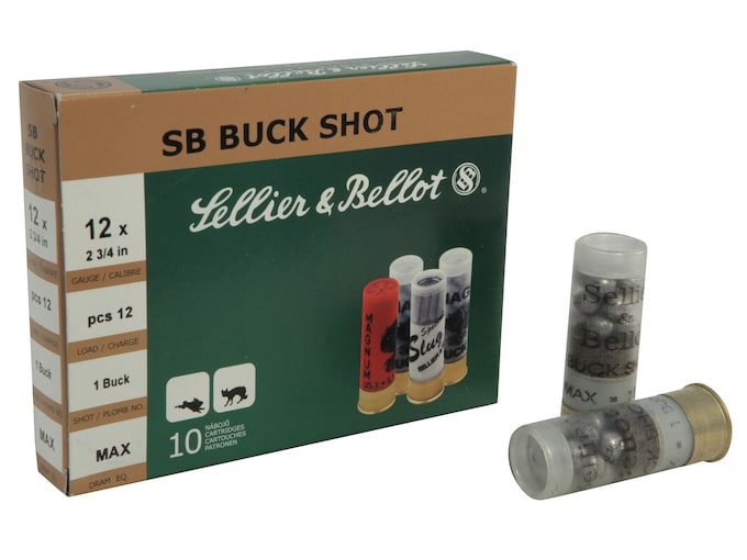 Sellier & Bellot Ammunition 12 Gauge 2-3/4" #1 1 1/8 oz Buckshot 10 Count