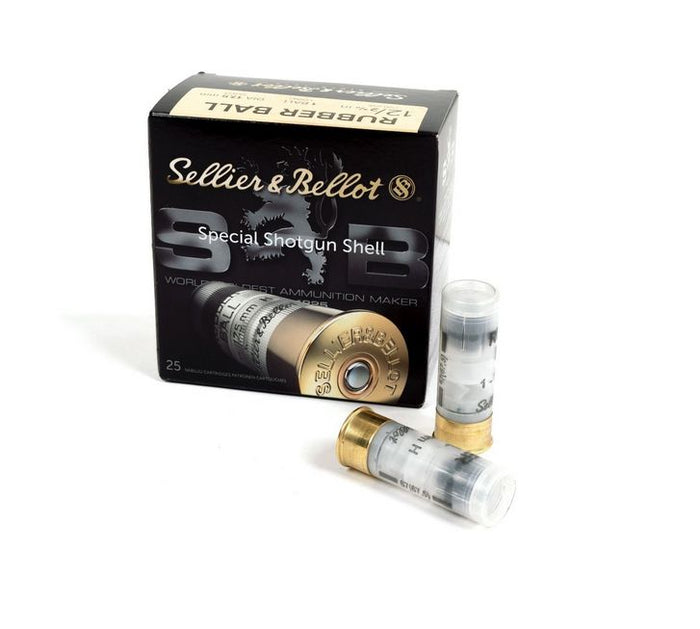 Sellier & Bellot Ammunition 12 Gauge 2-3/4" 17.5 mm 2 11/16 oz Rubber Ball 25 Count