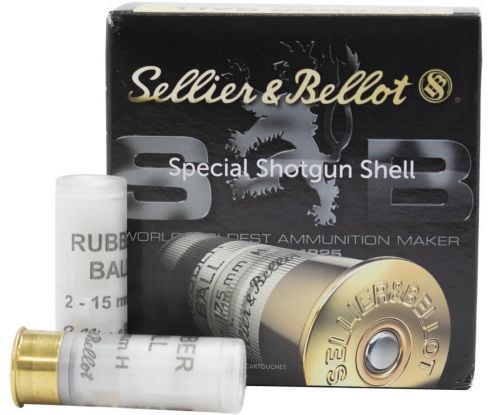 Sellier & Bellot Ammunition 12 Gauge 2-5/8" 2 Ball - 15mm 1/8 oz Rubber Ball 25 Count