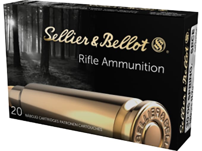 Sellier & Bellot Ammunition 30-06 Springfield 180 Grain Jacketed Soft Point Box 20 Count