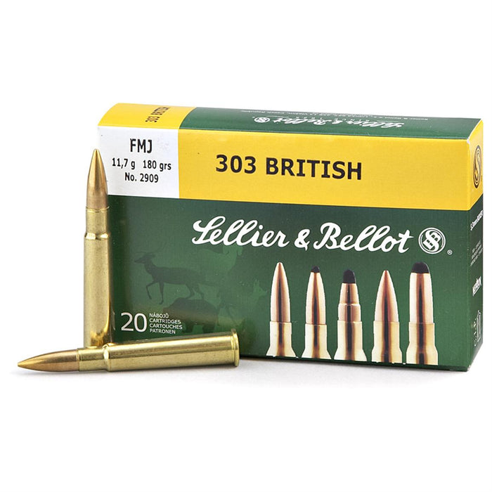 Sellier & Bellot Ammunition 303 British 180 Grain Full Metal Jacket 20 Count
