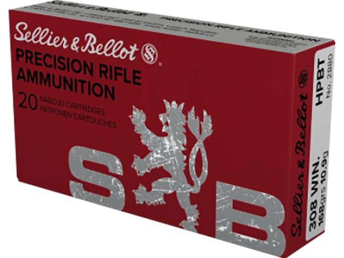 Sellier & Bellot Ammunition 308 Winchester 168 Grain Spire Point 20 Count