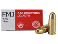 Sellier & Bellot Ammunition 32 ACP 73 Grain Full Metal Jacket 50 Count