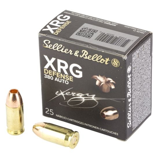 Sellier & Bellot Ammunition 380 ACP 77 Grain Solid Copper Hollow Point 25 Count
