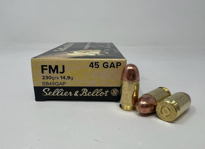 Sellier & Bellot Ammunition 45 GAP 230 Grain Full Metal Jacket 50 Count