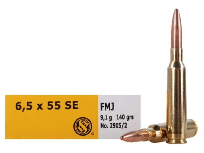 Sellier & Bellot Ammunition 6.5x55mm Swedish Mauser 140 Grain Full Metal Jacket 20 Count