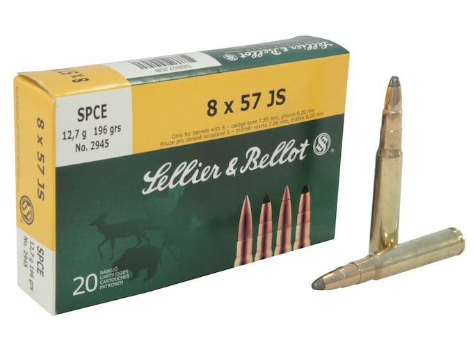 Sellier & Bellot Ammunition 8x57mm JS Mauser 196 Grain Jacketed Soft Point 20 Count