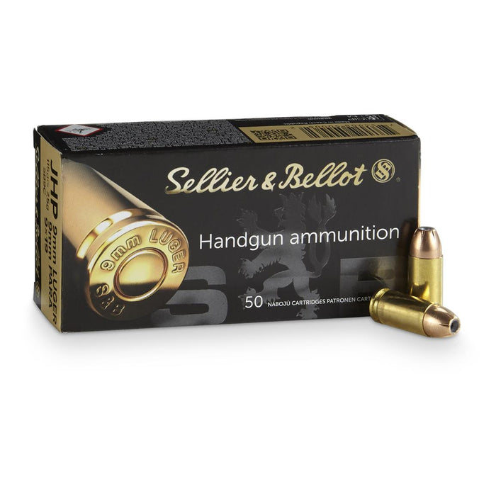 Sellier & Bellot Ammunition 9mm Luger 115 Grain Jacketed Hollow Point 50 Count
