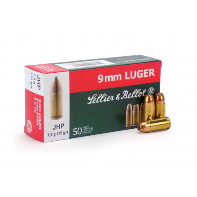 Sellier & Bellot Ammunition 9mm Luger 115 Grain Jacketed Hollow Point 50 Count
