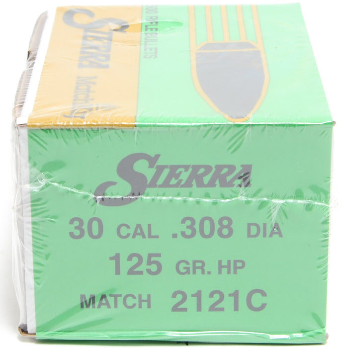 Sierra .308 Diameter 125 Grain Flat Base Hollow Point MatchKing Bullets