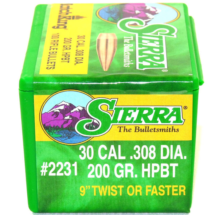 Sierra .308 / 30 200 Grain Hollow Point Boat Tail Match (100)