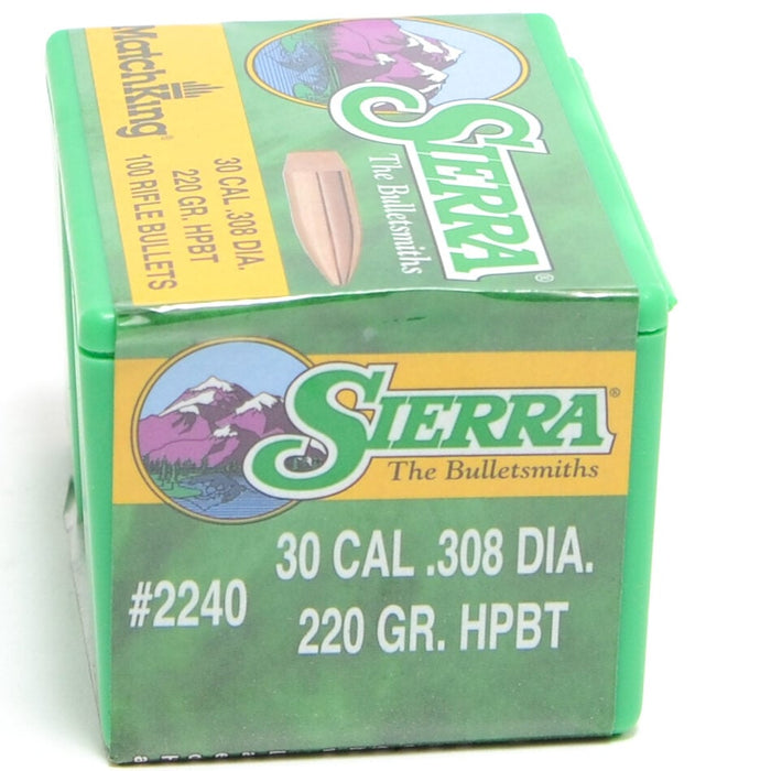 Sierra .308 / 30 220 Grain Hollow Point Boat Tail MatchKing (100)