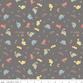 Single Layer Flannel Blanket - Dinos Grey Flannel