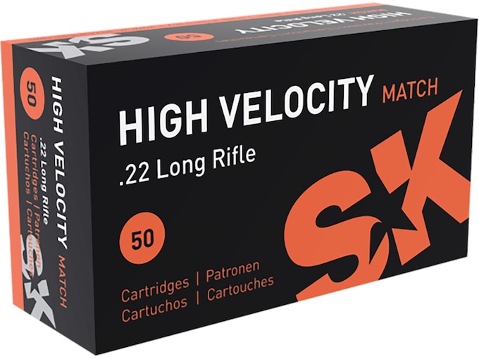 SK Ammunition 22 Long Rifle 40 Grain Lead Round Nose High Velocity 50 Count
