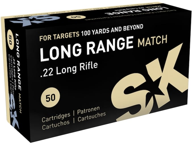 SK Ammunition 22 Long Rifle 40 Grain Lead Round Nose Long Range Match 50 Count