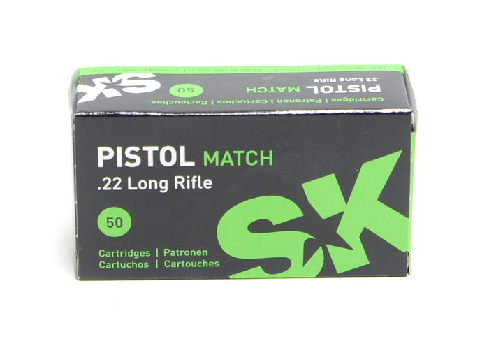 SK Ammunition 22 Long Rifle 40 Grain Solid Round Nose Pistol Match 50 Count