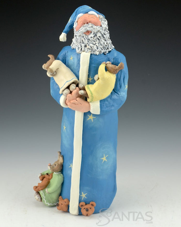 Sleepytime Santa with Bunnies - Ginny Diezel Original