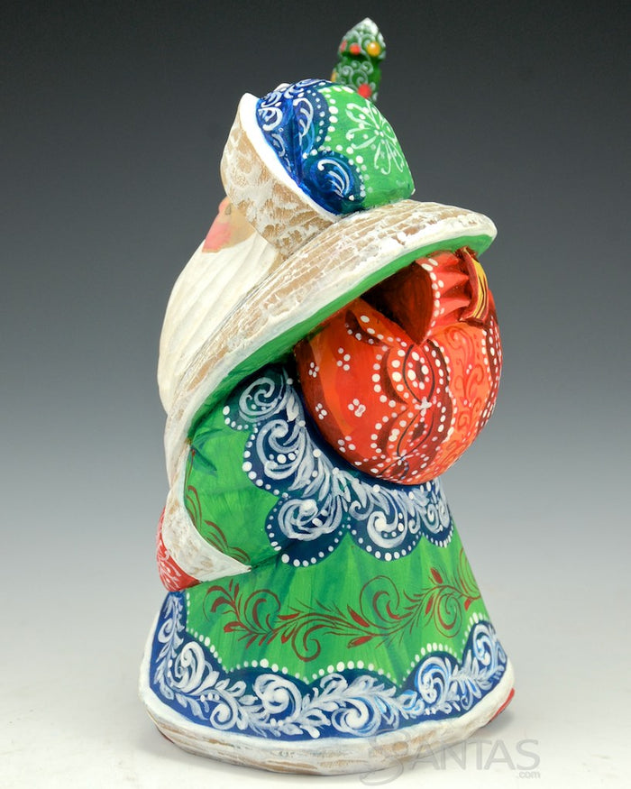 Small Decorative Green Russian Santa