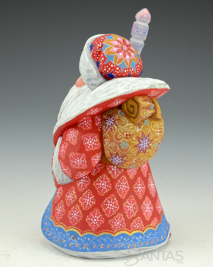 Small Red and Orange Russian Santa