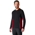 Smartwool  Men's Merino Sport 150 Long Sleeve Crew Tibetan Red Heather-Black XXL Black