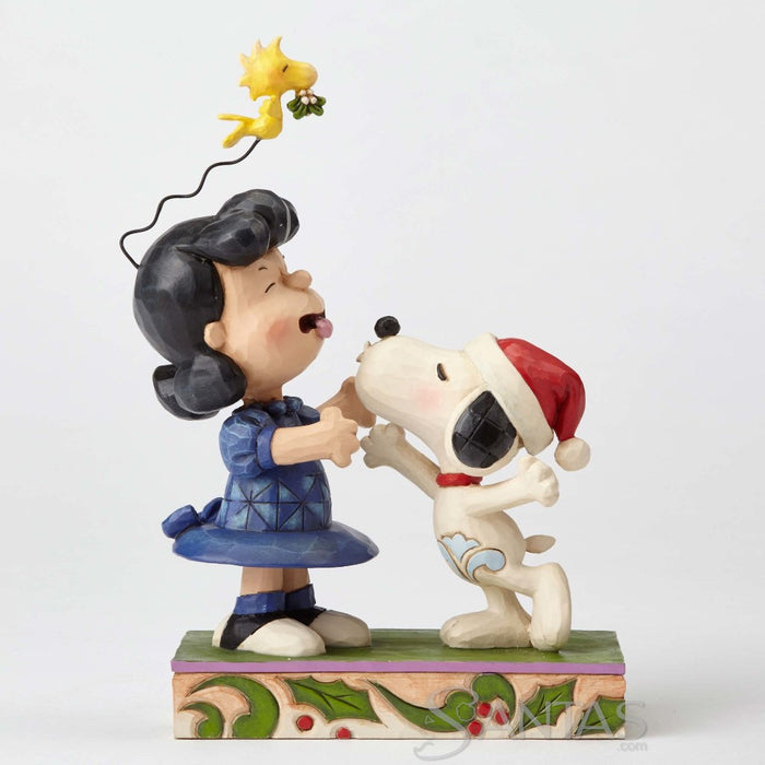 Snoopy Kissing Lucy Mistletoe - Mistletoe Mischief