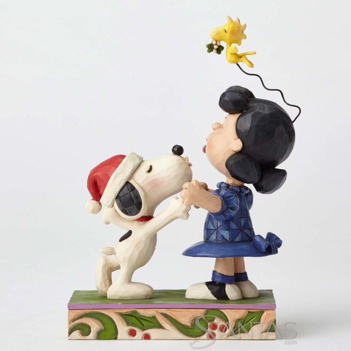 Snoopy Kissing Lucy Mistletoe - Mistletoe Mischief