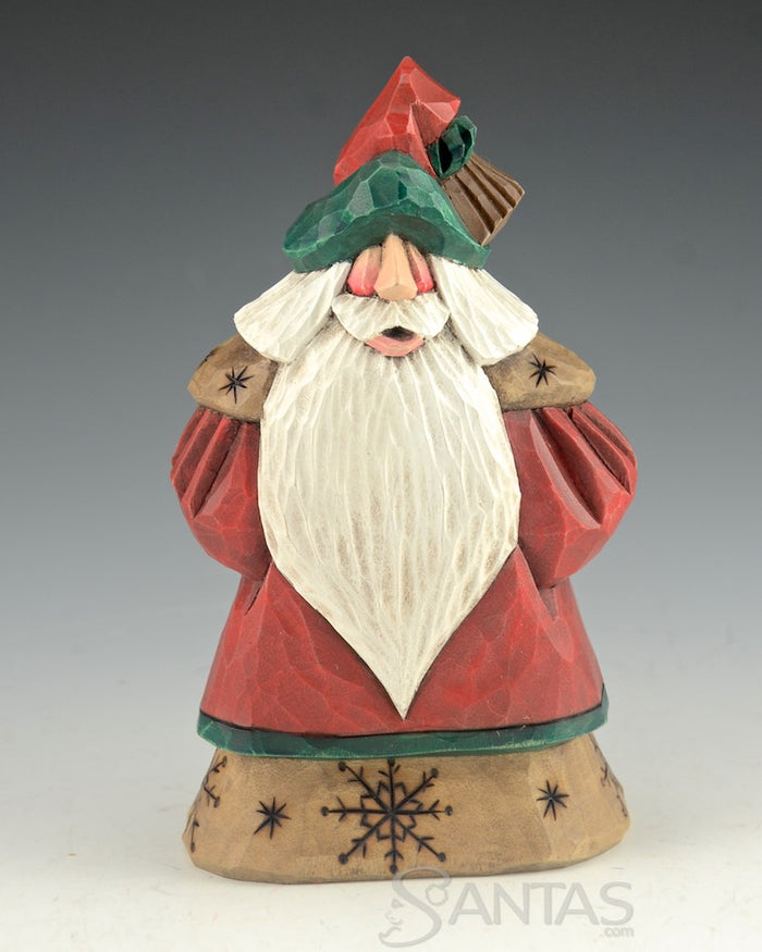 Snowflake Santa Carving by Dave Francis 6 inch