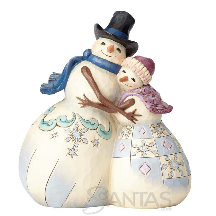 Snowman Couple Hugging - Hugs Make Happiness by Jim Shore