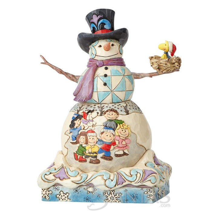 Snowman with Peanuts Gang - Snow Day