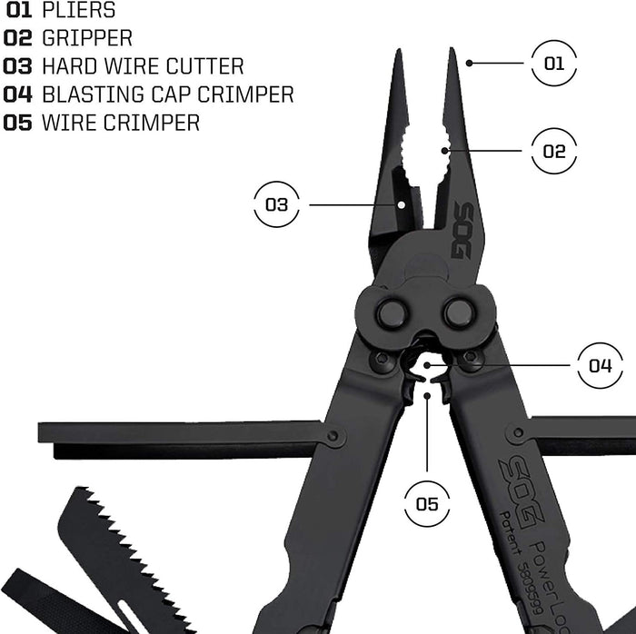 SOG PowerLock EOD Multi-Tool 420 Stainless Steel 420 Stainless Steel Black