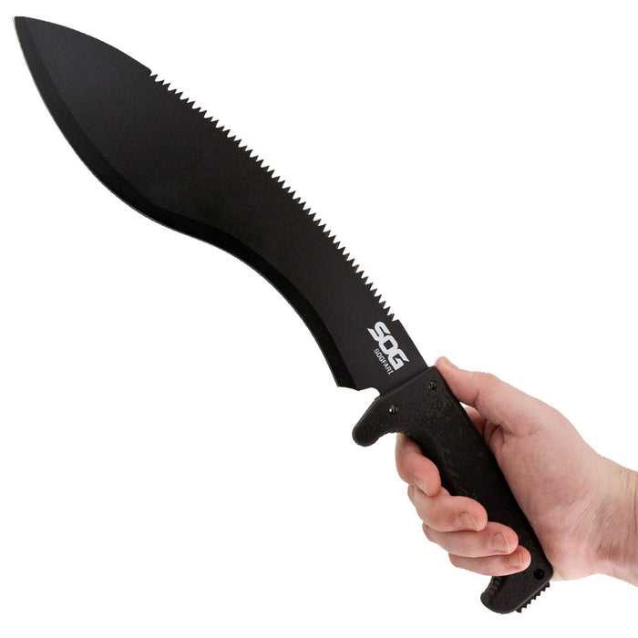 SOG SOGFari Kukri Machete 12" Kukri Plain Edge with Serrated Spine