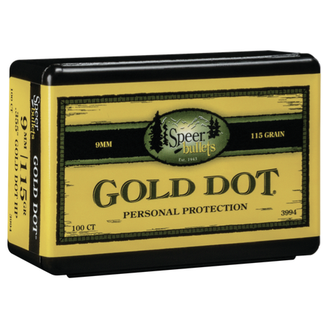 Speer .355 / 9mm 115 Grain Gold Dot Hollow Point (100)