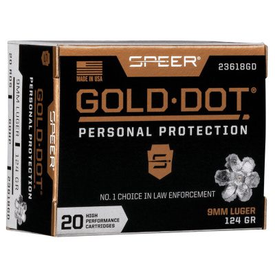 Speer Ammunition 9mm Luger 124 Grain Jacketed Hollow Point 20 Count