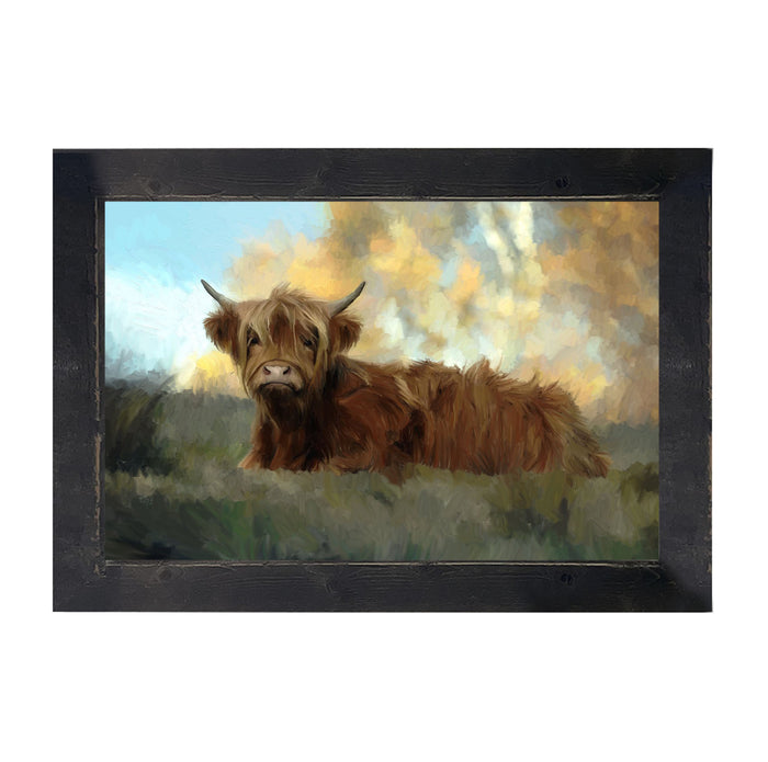 Springtime Highland cow