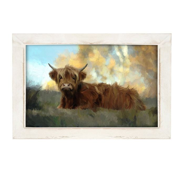 Springtime Highland cow